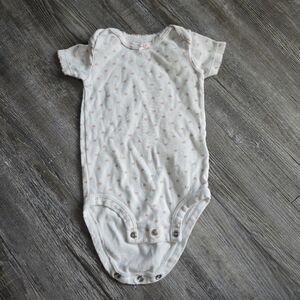 3-6M Girls White and Pink Polka Dot Kids One Piece